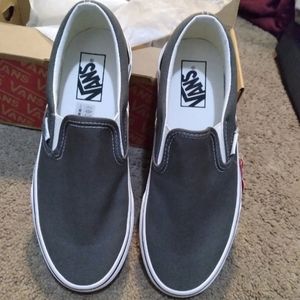 Brand new grey vans slip ons